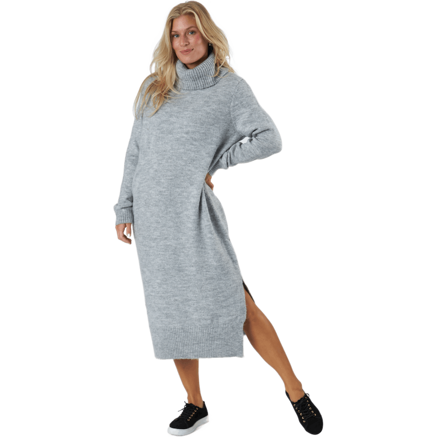 Onlbrandie L/s Roll Neck Dress Light Grey Melange