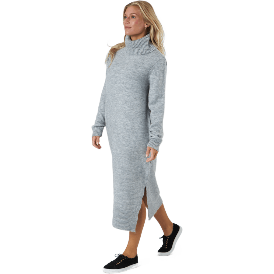 Onlbrandie L/s Roll Neck Dress Light Grey Melange