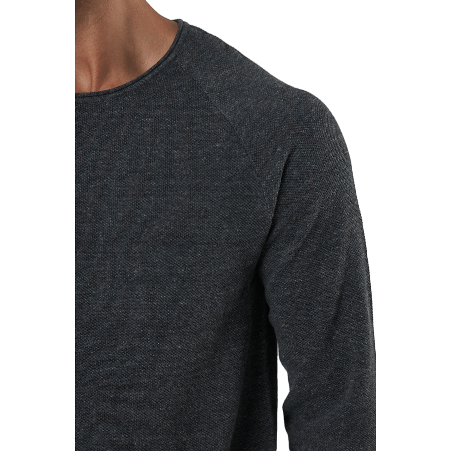 Jjehill Knit Crew Neck Dark Grey Melange