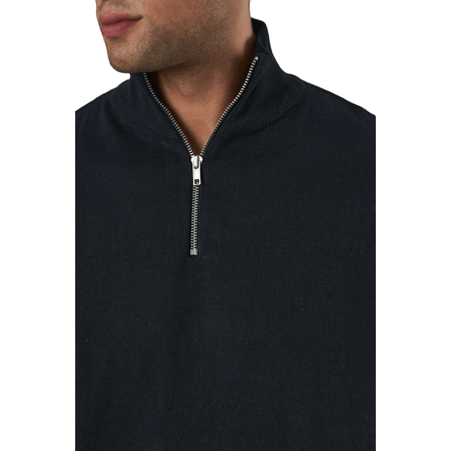 Jjebasic Stickad Halvzip Svart