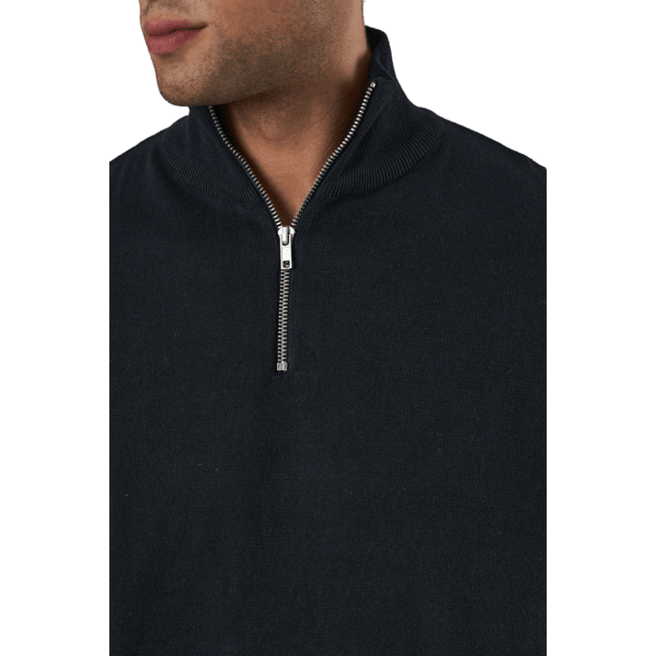 Jjebasic Stickad Halvzip Svart