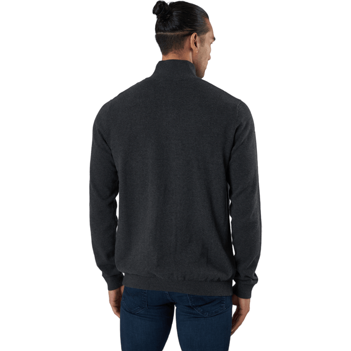 Jjebasic Knit Half Zip Dark Grey Melange
