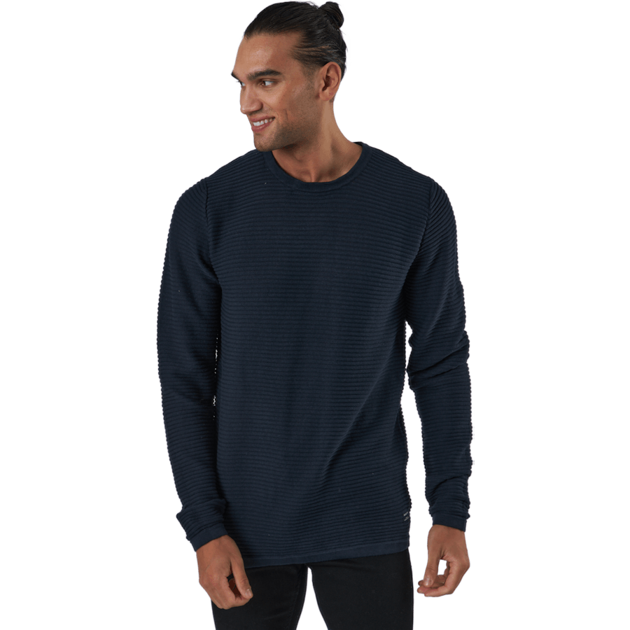 Jjewind Knit Crew Neck Navy Blazer