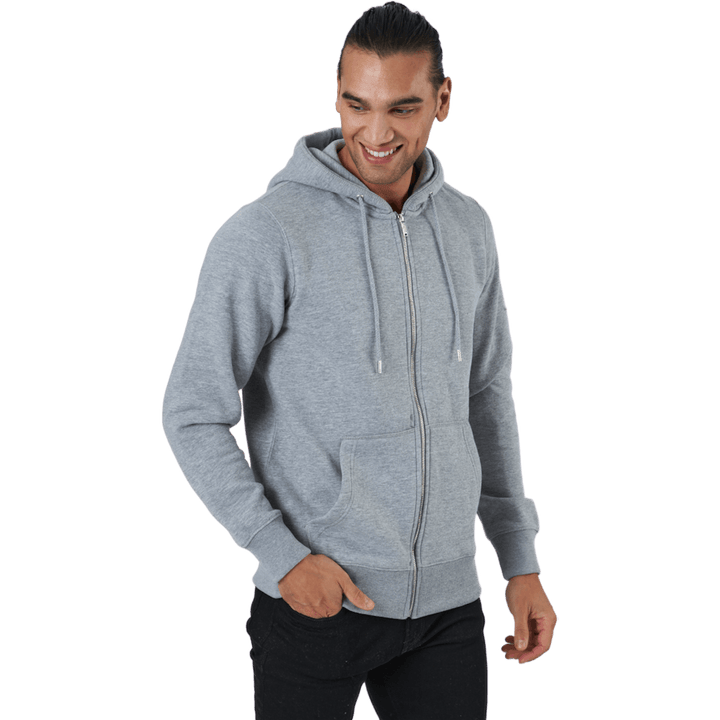 Jjesoft Basic Sweat Zip Hood Light Grey Melange