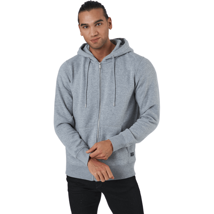 Jjesoft Basic Sweat Zip Hood Light Grey Melange