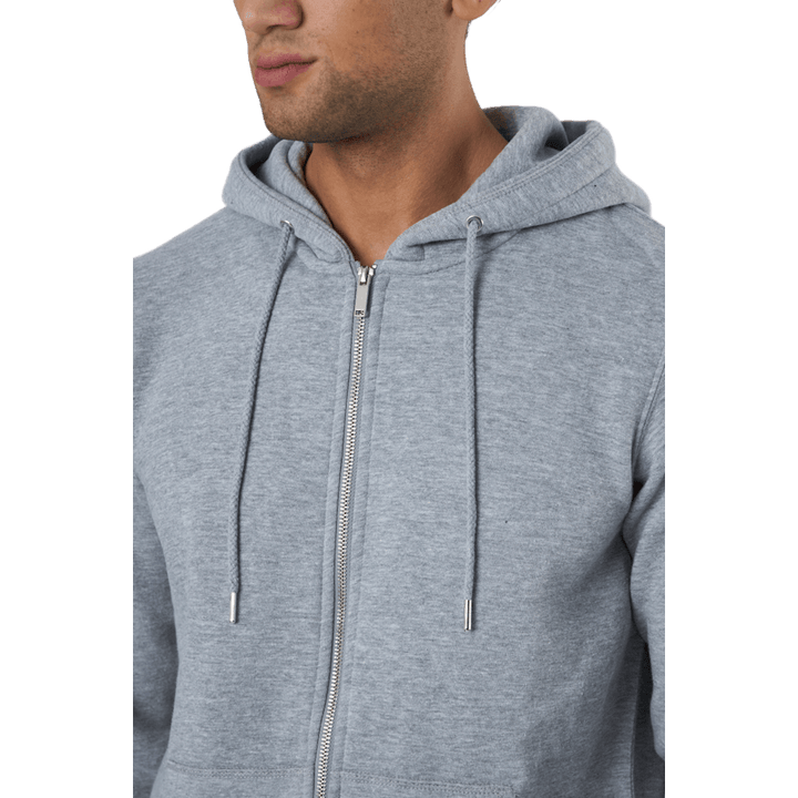 Jjesoft Basic Sweat Zip Hood Light Grey Melange