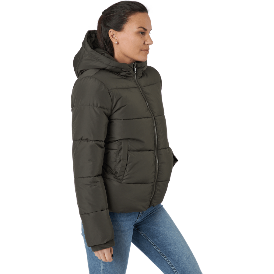 Pcbee New Short  Puffer Jacket Black Olive