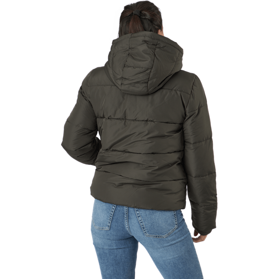 Pcbee New Short  Puffer Jacket Black Olive