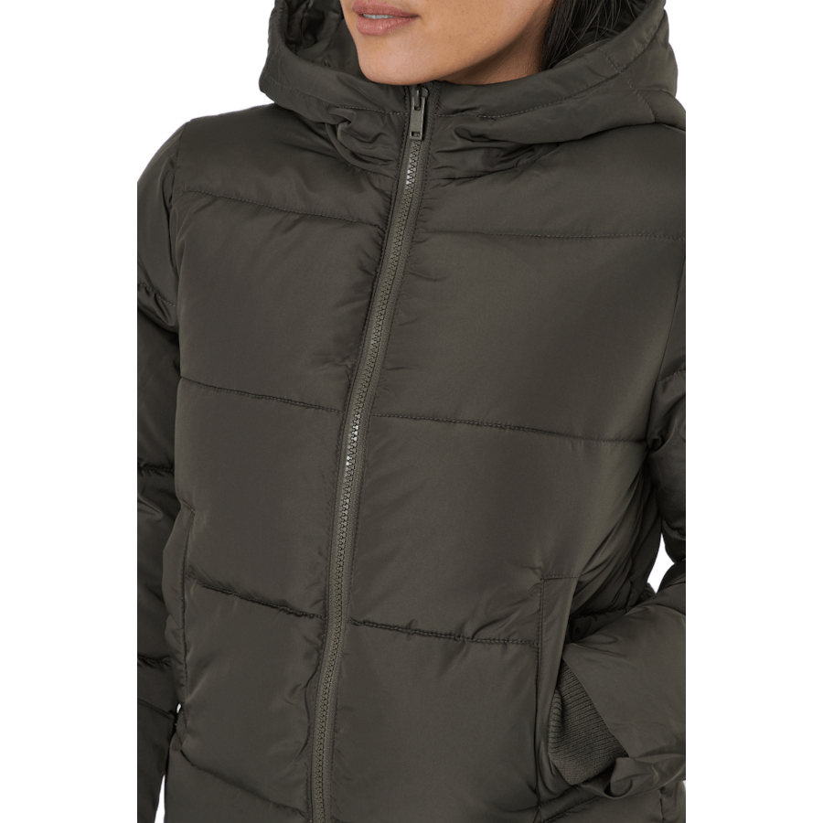 Pcbee New Short  Puffer Jacket Black Olive