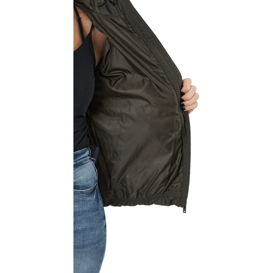 Pcbee New Short  Puffer Jacket Black Olive