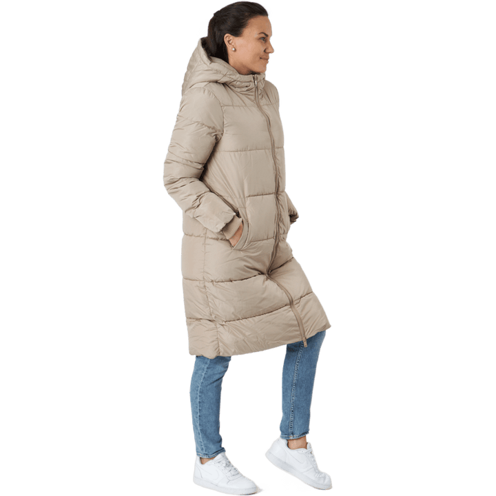 Pcbee New Long Puffer Jacket B Silver Mink