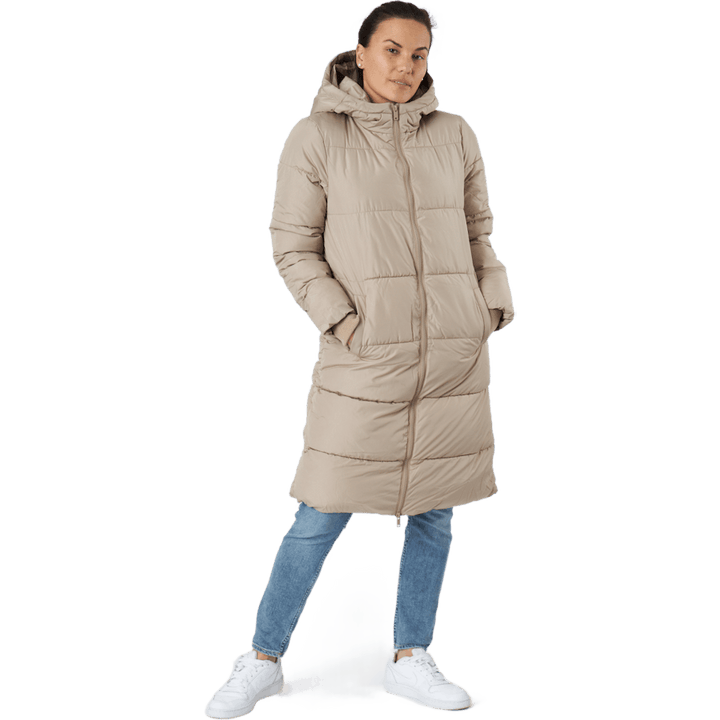 Pcbee New Long Puffer Jacket B Silver Mink