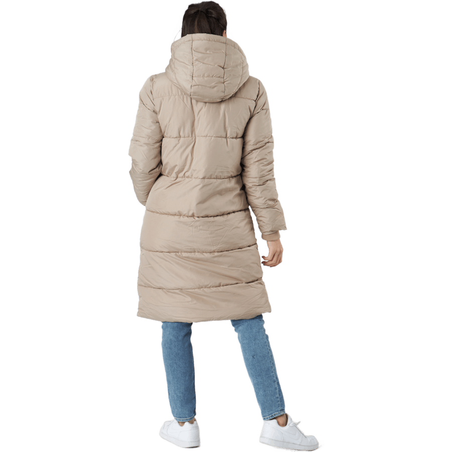 Pcbee New Long Puffer Jacket B Silver Mink