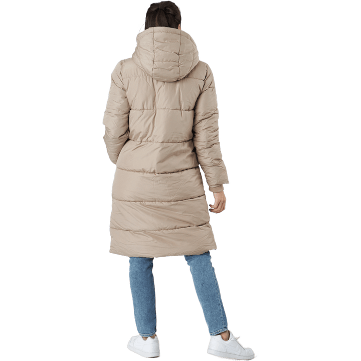 Pcbee New Long Puffer Jacket B Silver Mink