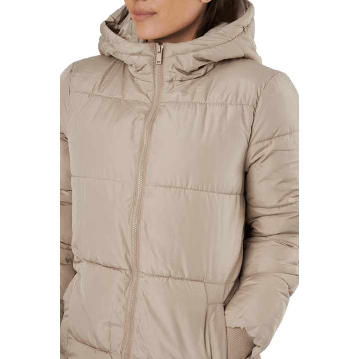 Pcbee New Long Puffer Jacket B Silver Mink