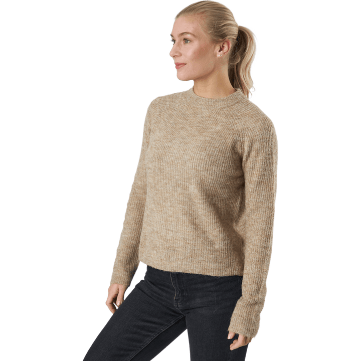 Pcellen Ls O-neck Knit  Bc Silver Mink