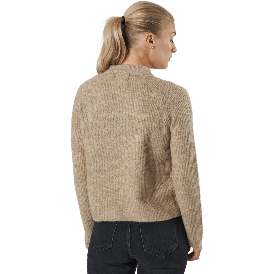 Pcellen Ls O-neck Knit  Bc Silver Mink