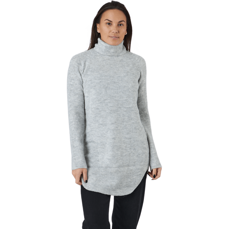 Pcellen Ls Long Knit  Bc Light Grey Melange