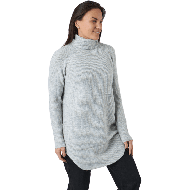Pcellen Ls Long Knit  Bc Light Grey Melange