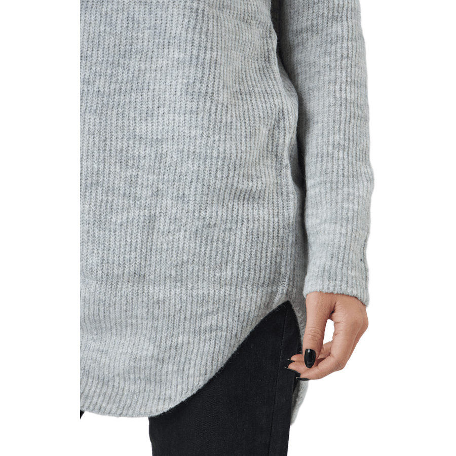 Pcellen Ls Long Knit  Bc Light Grey Melange