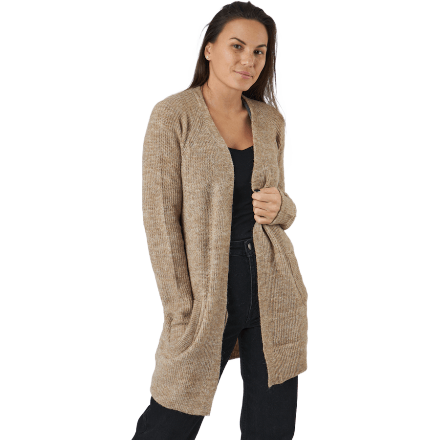 Pcellen Ls Long Knit Cardigan  Silver Mink