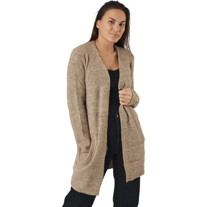 Pcellen Ls Long Knit Cardigan  Silver Mink