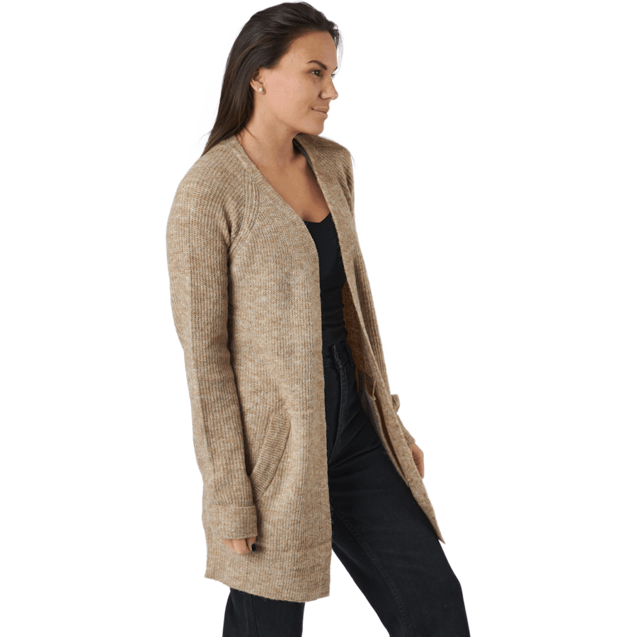 Pcellen Ls Long Knit Cardigan  Silver Mink