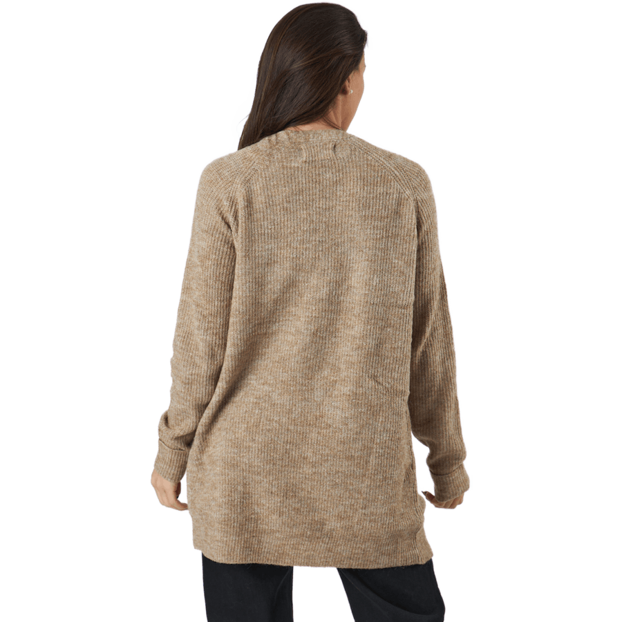 Pcellen Ls Long Knit Cardigan  Silver Mink