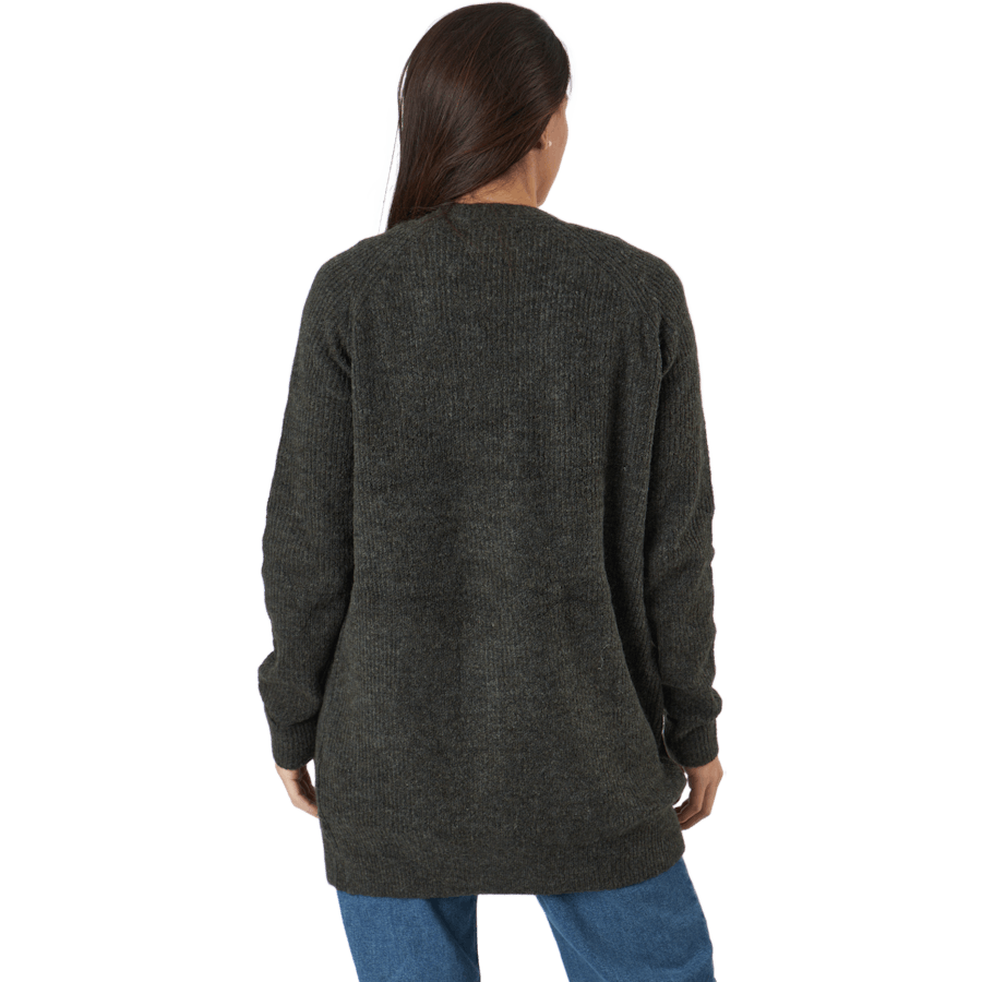 Pcellen Ls Long Knit Cardigan  Black Olive