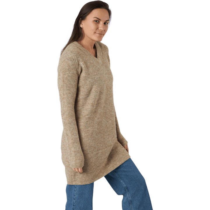 Pcellen Ls V-neck Knit Dress   Silver Mink