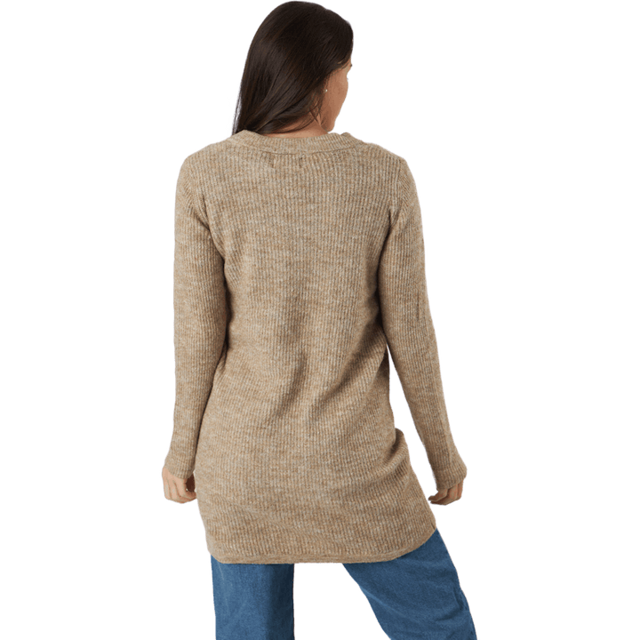 Pcellen Ls V-neck Knit Dress   Silver Mink