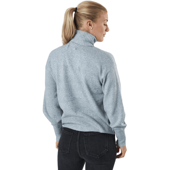 Pccava Ls High Neck Knit  Bc Light Grey Melange