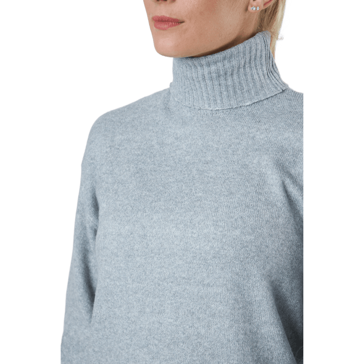 Pccava Ls High Neck Knit  Bc Light Grey Melange