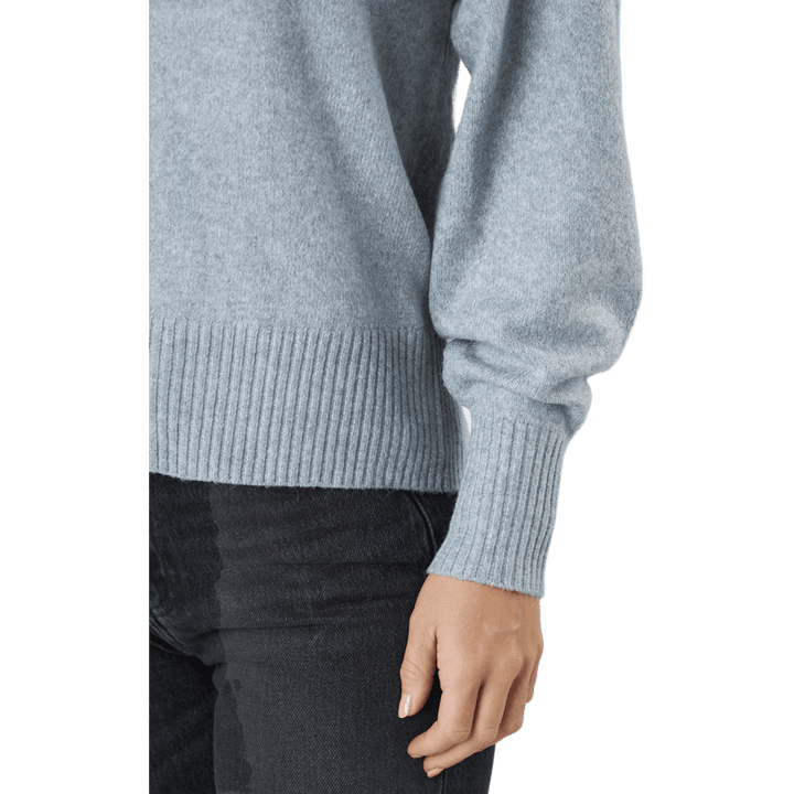 Pccava Ls High Neck Knit  Bc Light Grey Melange