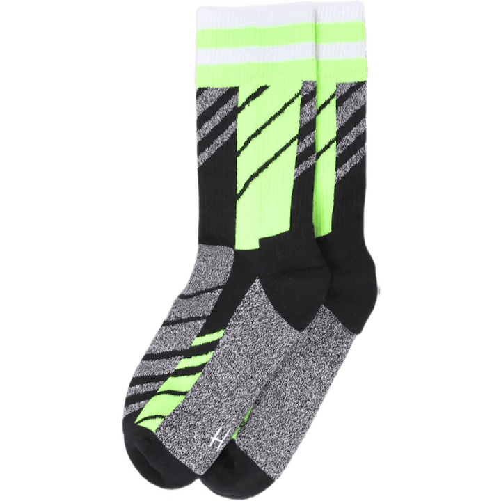Scattered Stripe Crew Sock Black