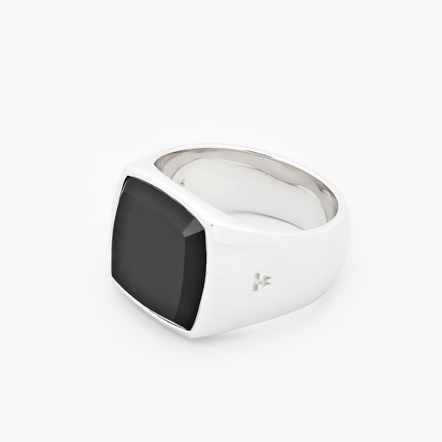 cushion black onyx (m) 925 sterling silver – Footway Marketplace
