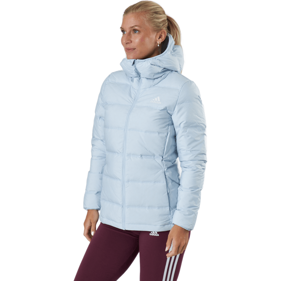 Women Helionic Down Hooded Jacket Halo Blue