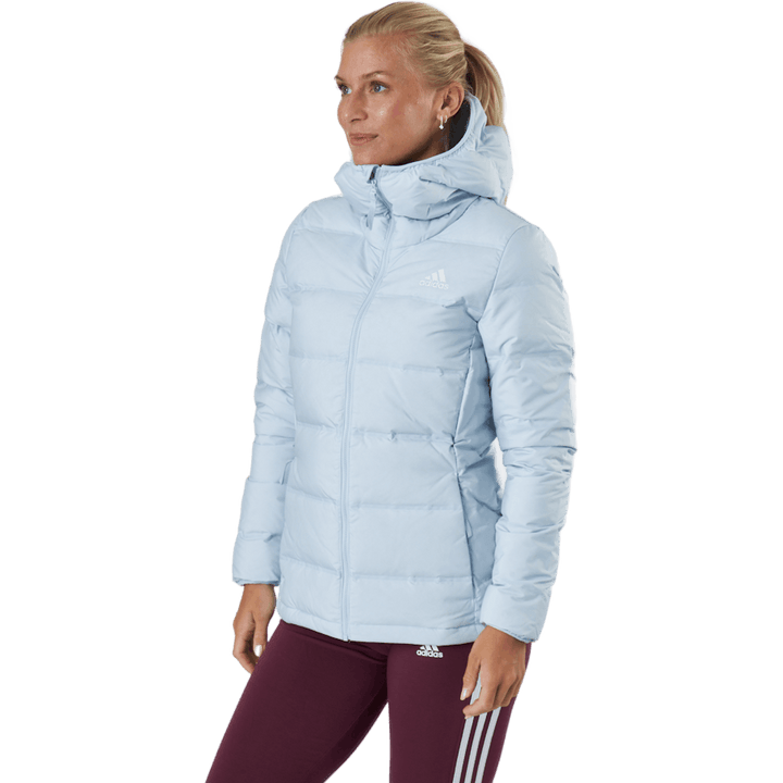 Women Helionic Down Hooded Jacket Halo Blue