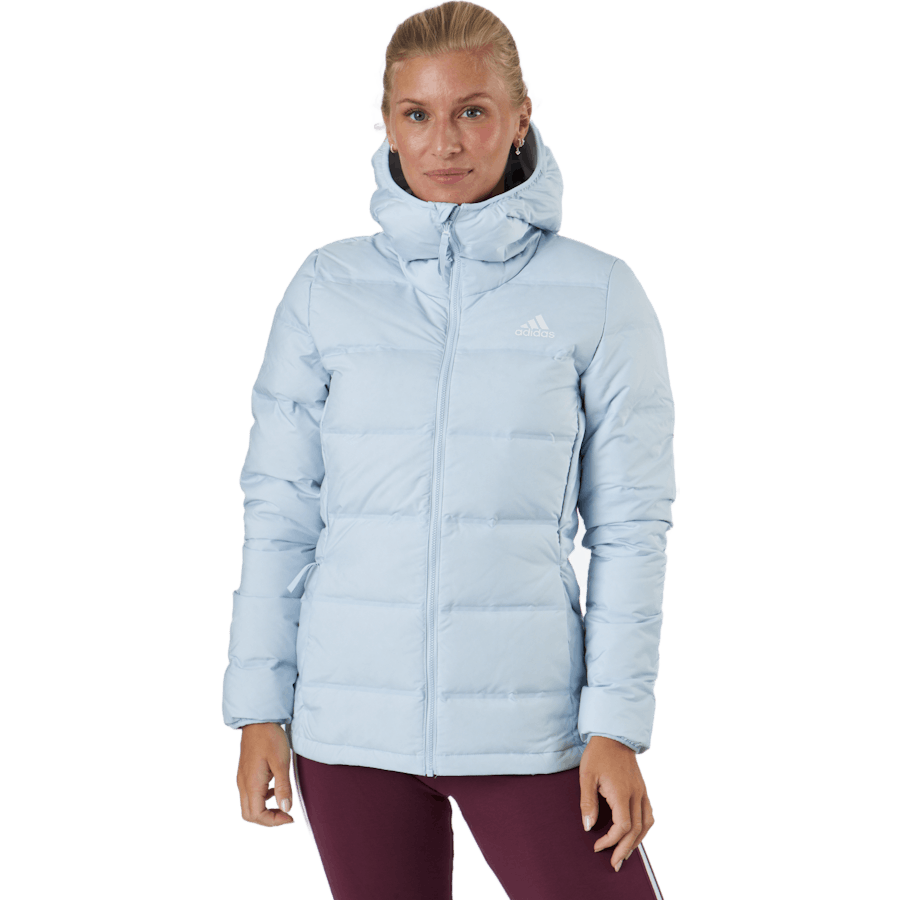 Women Helionic Down Hooded Jacket Halo Blue