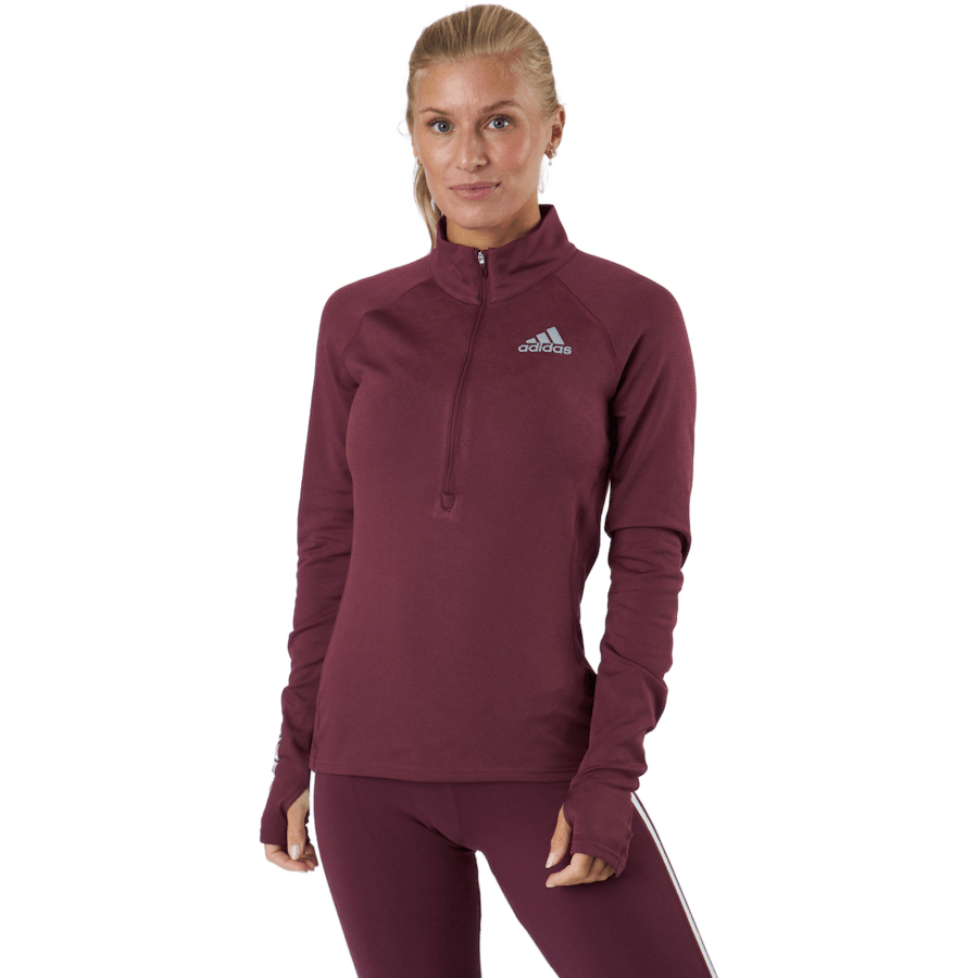 Adizero 1/2 Zip Långärmad Dam Victory Crimson