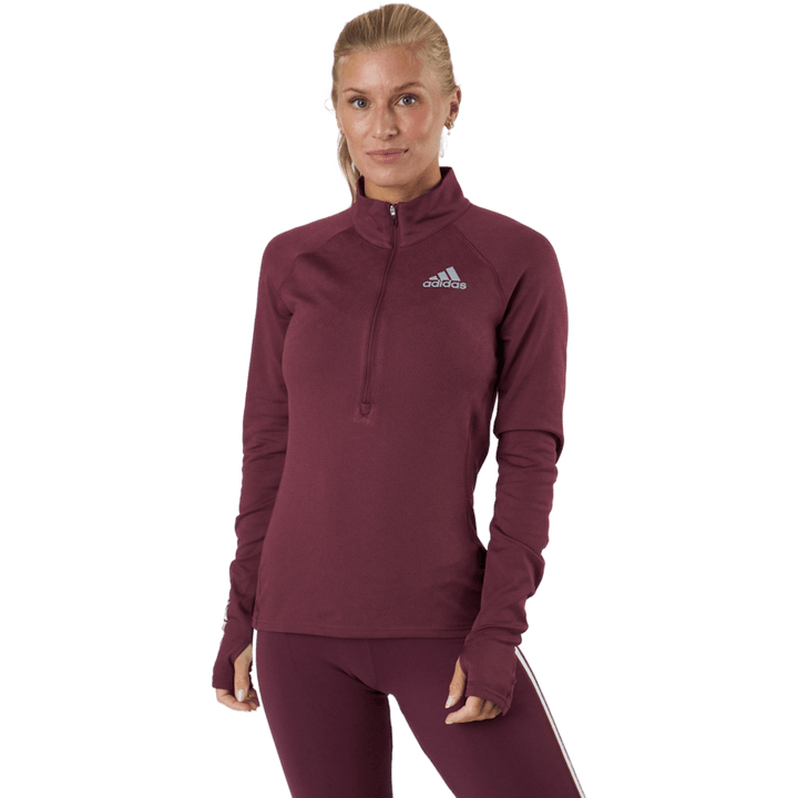 Adizero 1/2 Zip Långärmad Dam Victory Crimson