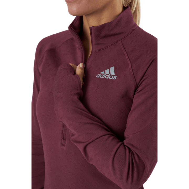 Adizero 1/2 Zip Långärmad Dam Victory Crimson