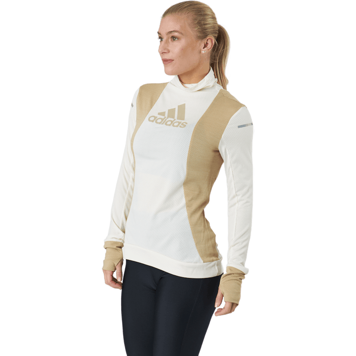 Adidas Blocked Longsleeve Tee Women Wonder White / Beige Tone