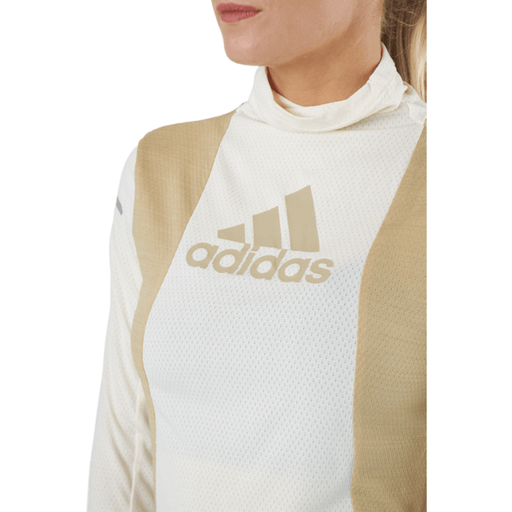 Adidas Blocked Longsleeve Tee Women Wonder White / Beige Tone