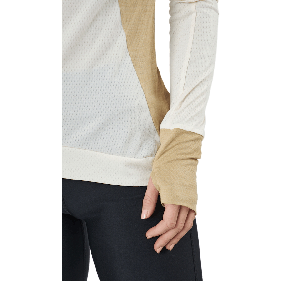 Adidas Blocked Longsleeve Tee Women Wonder White / Beige Tone