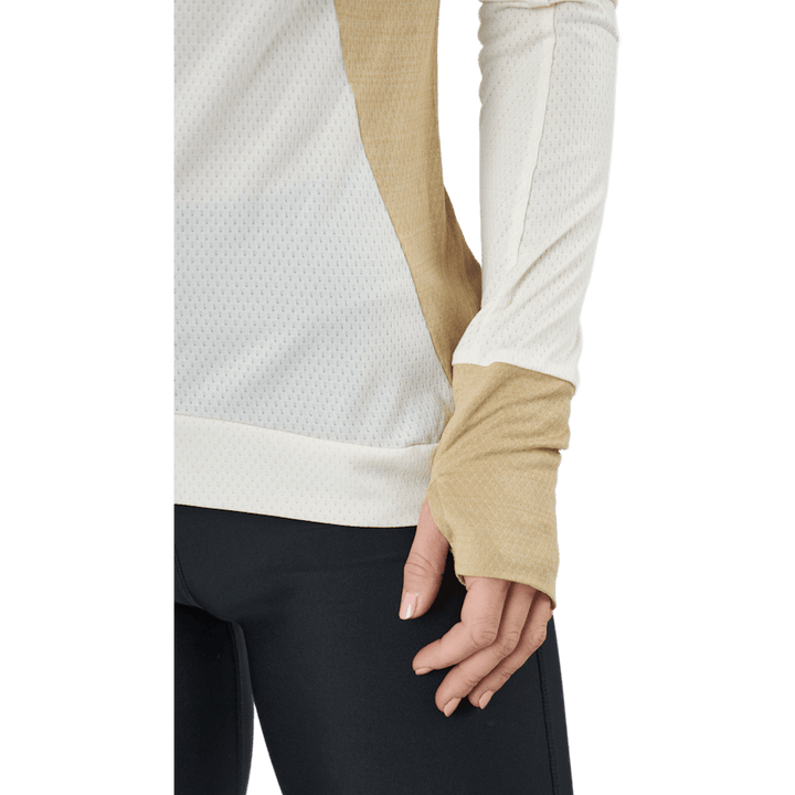 Adidas Blocked Longsleeve Tee Women Wonder White / Beige Tone
