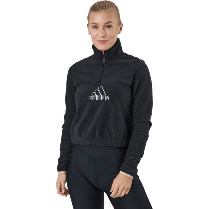Brand Love Polarfleece Half-Zip Sweatshirt Black / White / Halo Blush