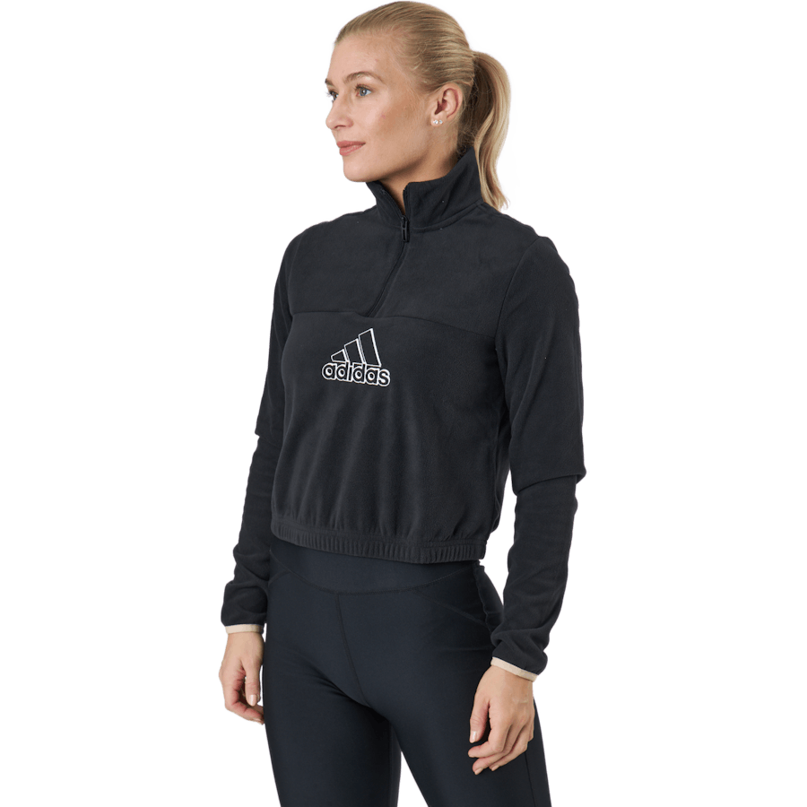 Brand Love Polarfleece Half-Zip Sweatshirt Black / White / Halo Blush