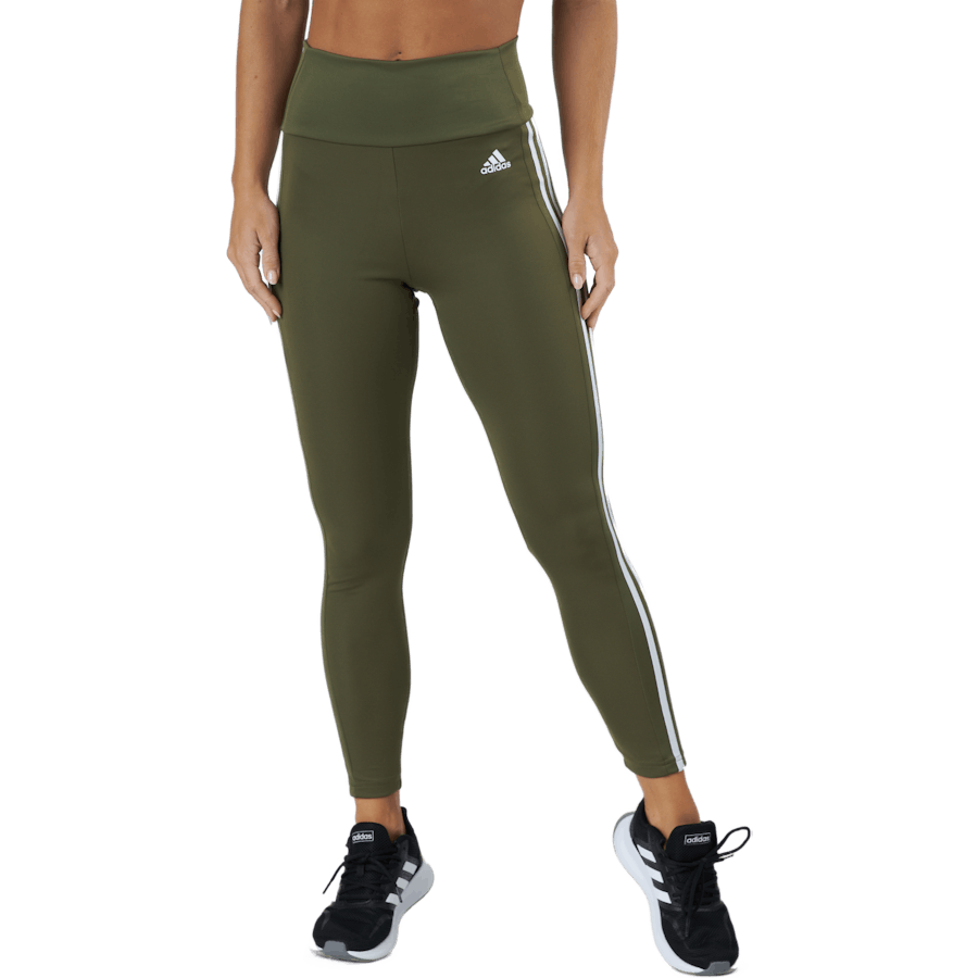 High Rise 3-Stripes 7/8 Tights Focus Olive / White