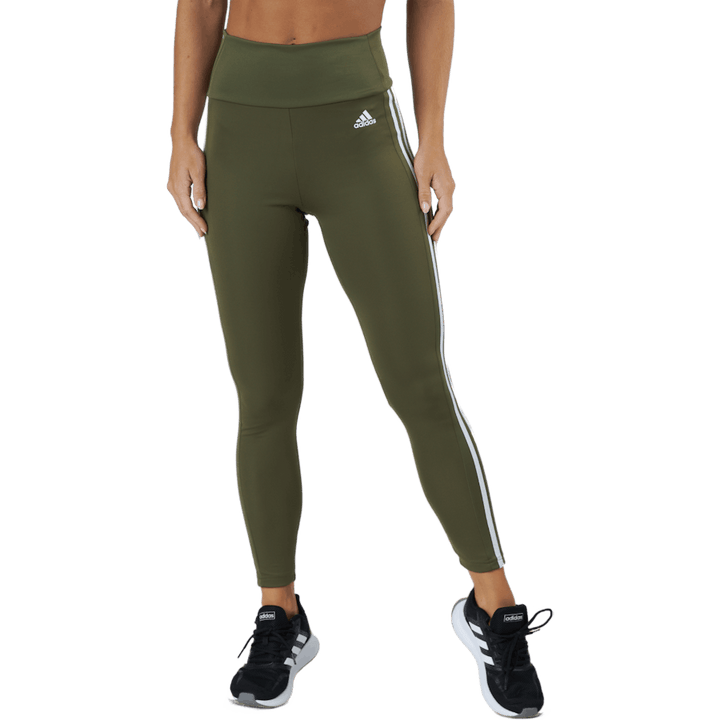 High Rise 3-Stripes 7/8 Tights Focus Olive / White
